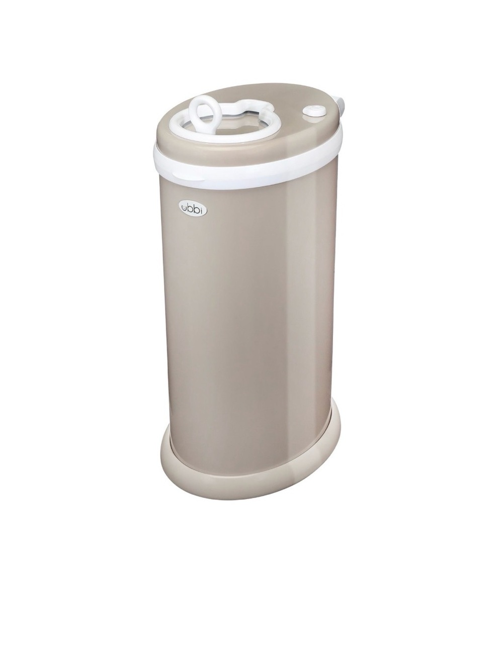 Ubbi Beige Diaper Pail with Odor-Locking Lid